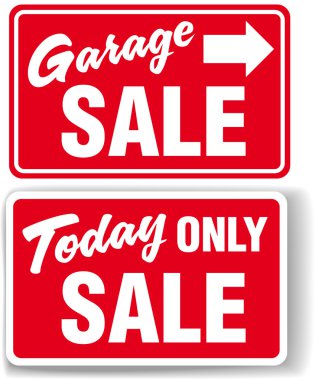 Garage arrow Today ONLY SALE sign clipart