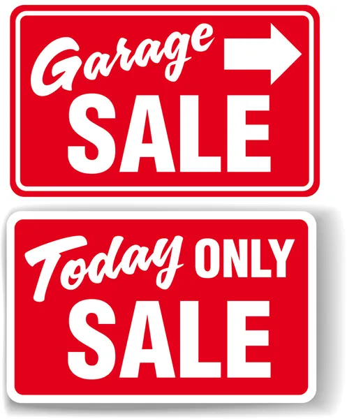 Garage arrow Today ONLY SALE sign — Stock Vector