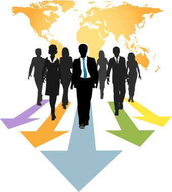 Global business forward progress arrows clipart