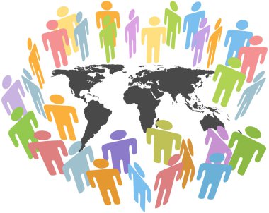 Global human population Earth issues map clipart