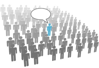 Individual person speech from crowd social group company clipart