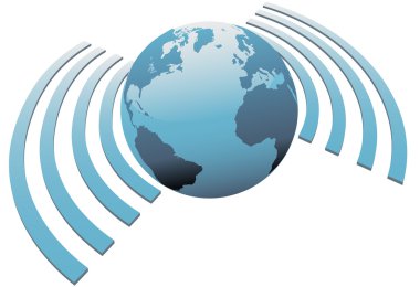 Wireless world wifi Earth broadband symbol clipart