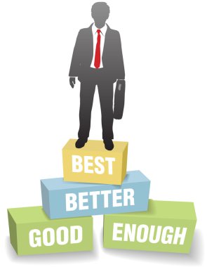 Business person good better best achievement clipart