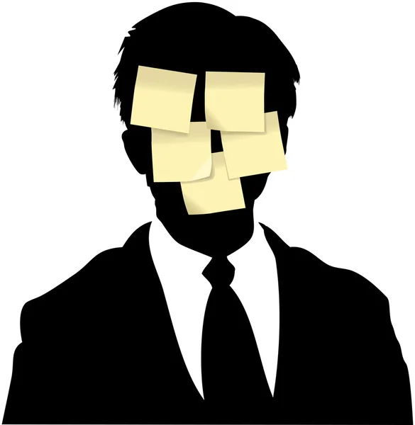 Sticky memo notes business man reminder — Stock Vector