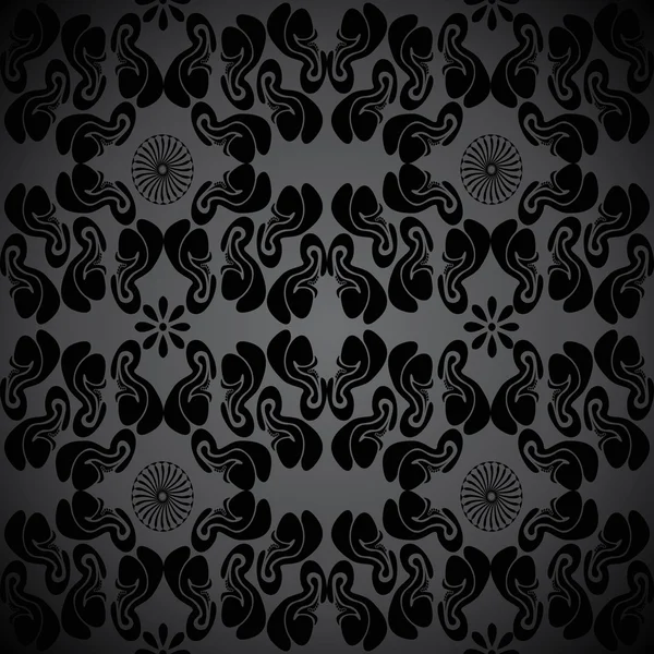 stock vector Black Seamless Pattern