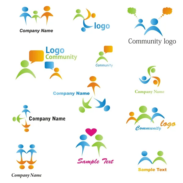 Community Logos Set — Stock Vector