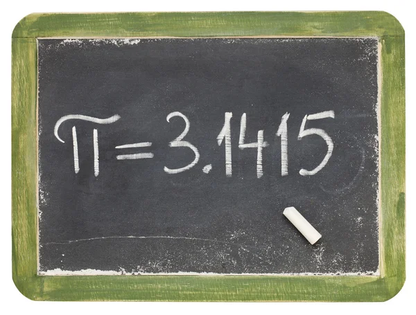 Het getal pi op een kleine schoolbord — Stockfoto