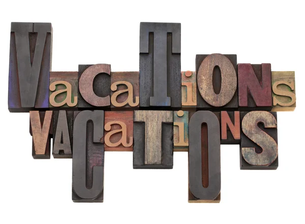 Vacations word abstract — Stock Photo, Image