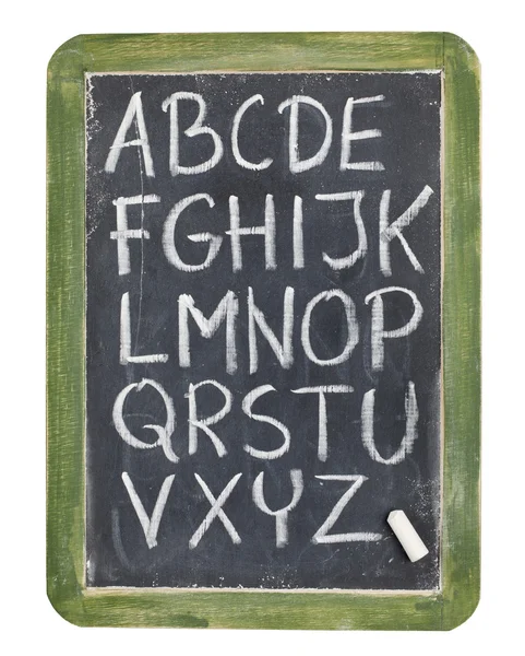 Alfabeto in gesso sulla lavagna — Foto Stock