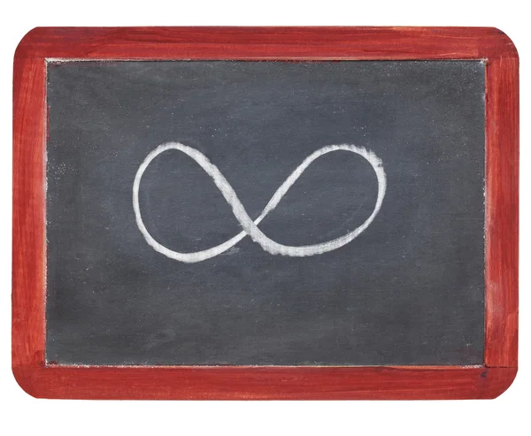 Infinity symbol on blackboard — Stock Photo, Image