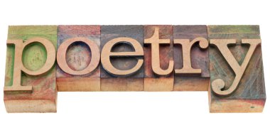 Poetry in letterpress type clipart