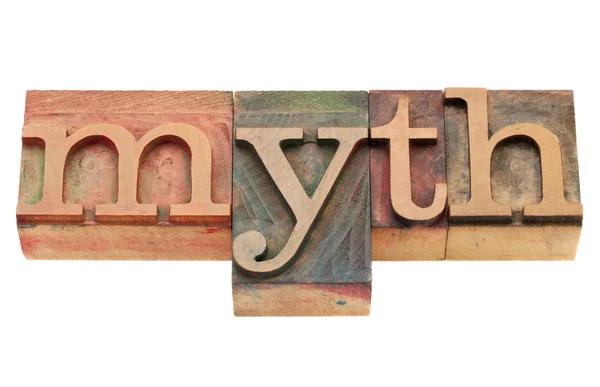 Mito no tipo de tipografia — Fotografia de Stock