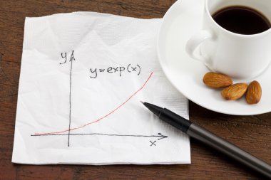 Exponential growth on napkin clipart