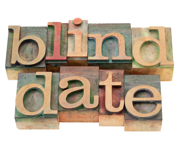 Ραντεβού στα τυφλά σε letterpress τύπου — Φωτογραφία Αρχείου
