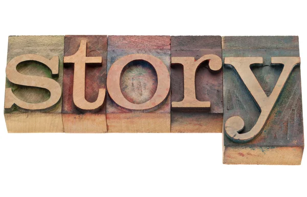 Parola di storia nel tipo letterpress — Foto Stock