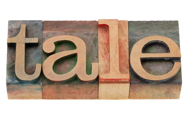 Tale word in letterpress type — Stock Photo, Image