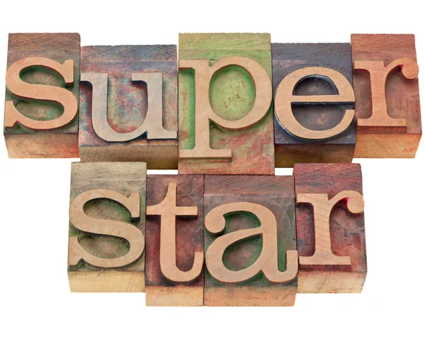 Superstar - in letterpress type — Stock Photo, Image
