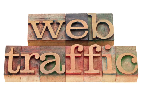 Web traffic in letterpress type — Stock Photo, Image