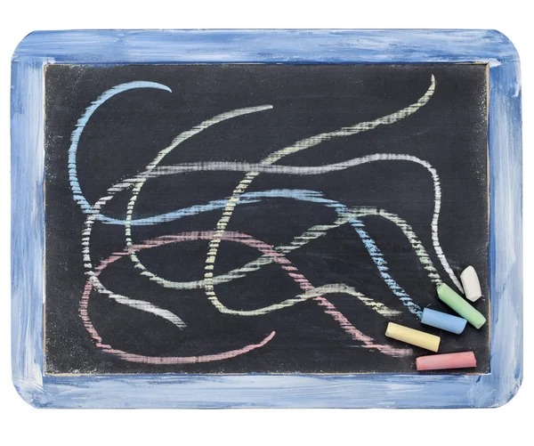 Slate blackboard and chalk — Stock Photo, Image