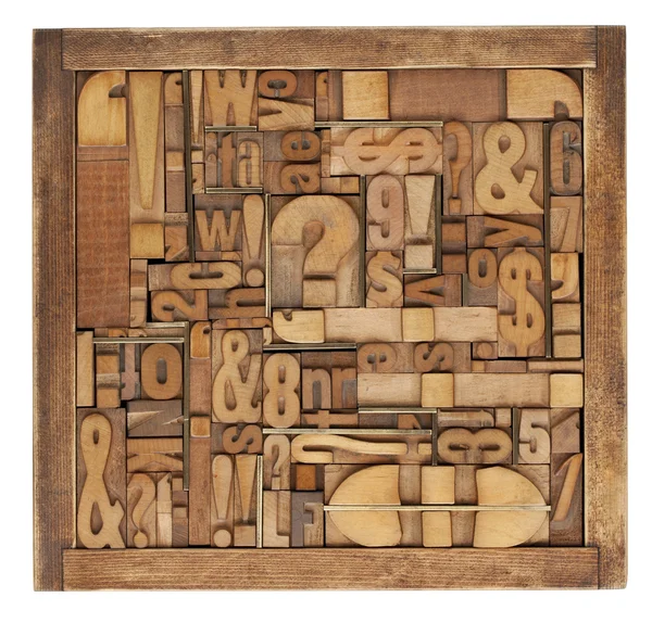 Друкарські блоки з літерами абстрактні — стокове фото