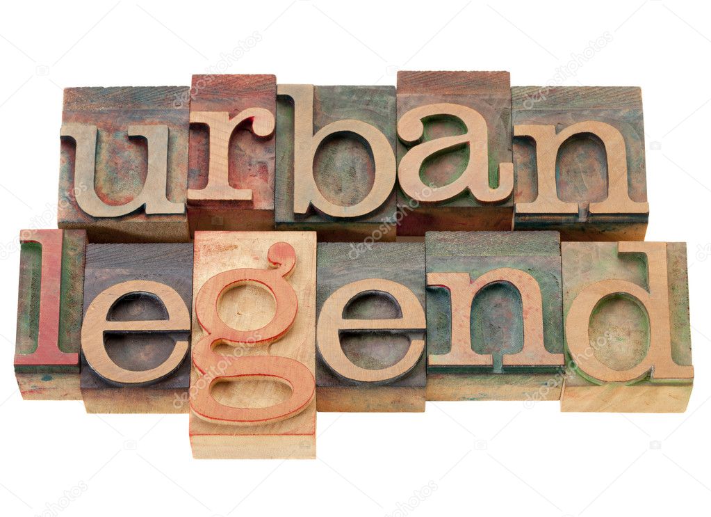 Urban legend in wood letterpress type