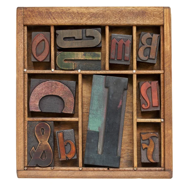 Старовинні блоки друку літер — стокове фото