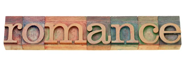 Romance in letterpress type — Stock Photo, Image