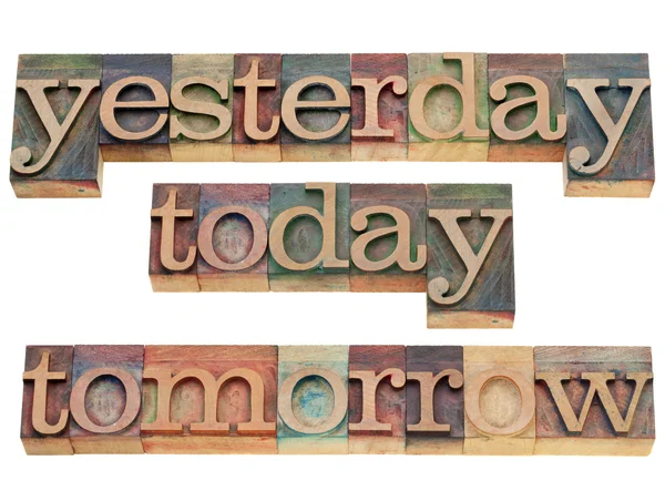 Včera, dnes a zítra — Stock fotografie