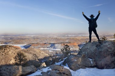 Winter hiking in Colorado clipart