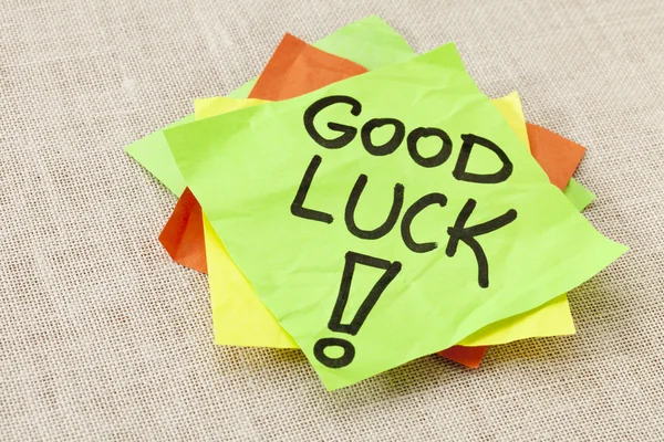 Good luck on sticky note — Stock Photo, Image