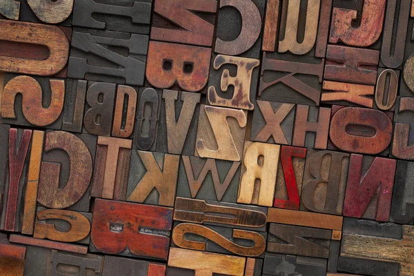 Старовинний тип дерев'яних літер — стокове фото