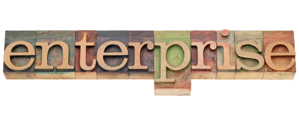 Enterprise word in letterpress type — Zdjęcie stockowe