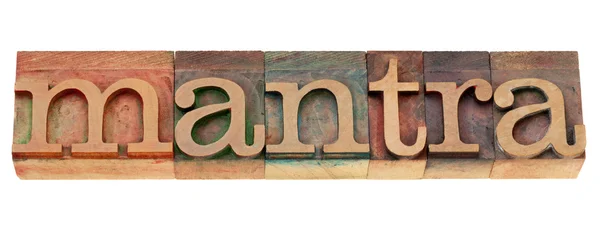 Mantra word n letterpress type — Stock Photo, Image