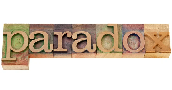 Paradox woord in boekdruk type — Stockfoto