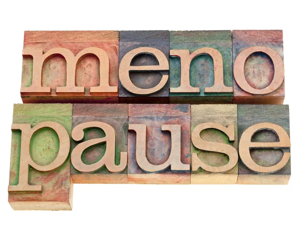 Palabra de menopausia en tipografía —  Fotos de Stock