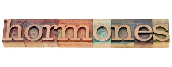 Palabra de hormonas en tipografía — Foto de Stock