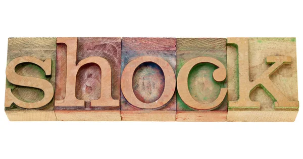 Palavra de choque em tipografia — Fotografia de Stock