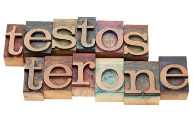 Testosterone word in letterpress clipart