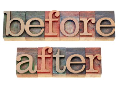 Before and after words clipart