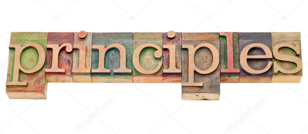Principles word in letterpress