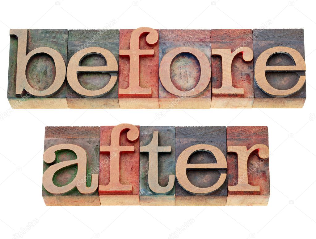 Before and after words