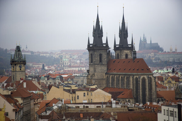 View of downtown of Prague.