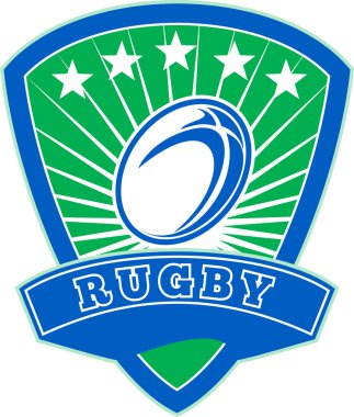 rugby topu ile yıldız kalkan