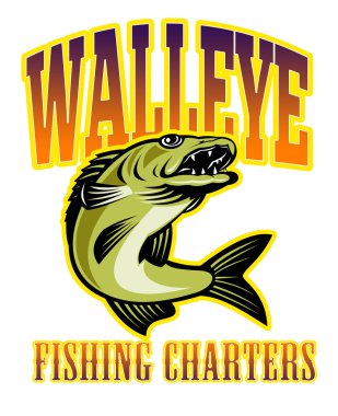 Walleye fishing charters clipart