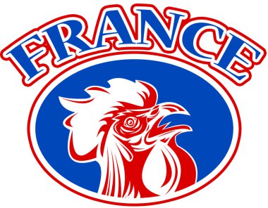 Rugby rooster mascot france clipart