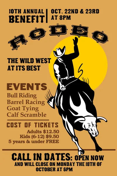American Rodeo Cowboy montar toro —  Fotos de Stock