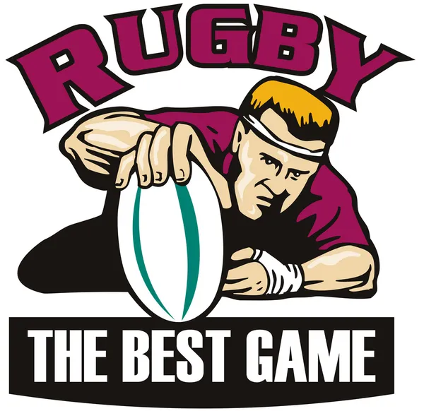 Gracz rugby uziemienia piłka dla próby — Zdjęcie stockowe