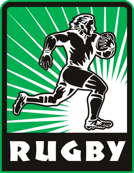 Jugador de rugby corriendo pelota —  Fotos de Stock