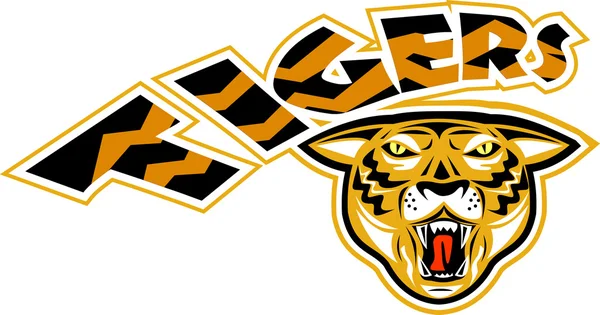 Tygrys sportowe maskotka przodu głowy — Zdjęcie stockowe