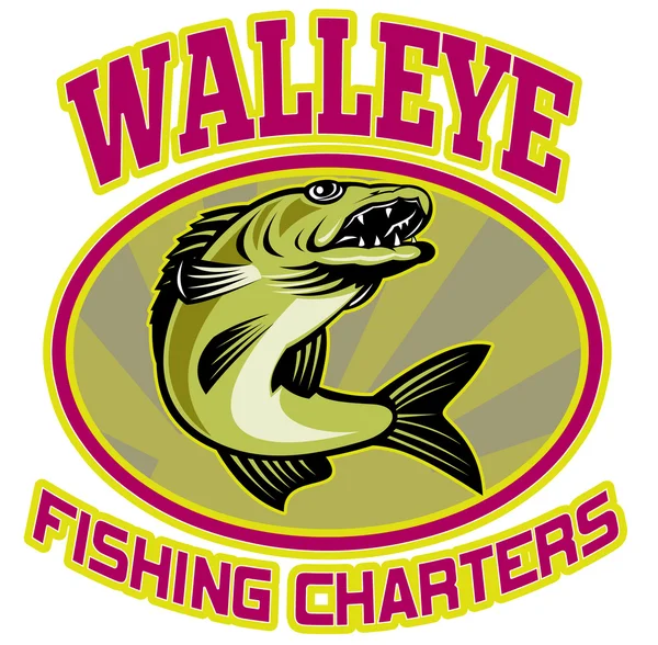 Cartas de pesca de peixe Walleye — Fotografia de Stock